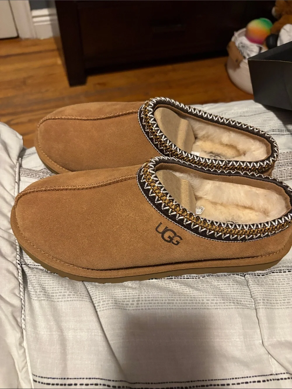 UGG Black and Tan Logo Shoe Box